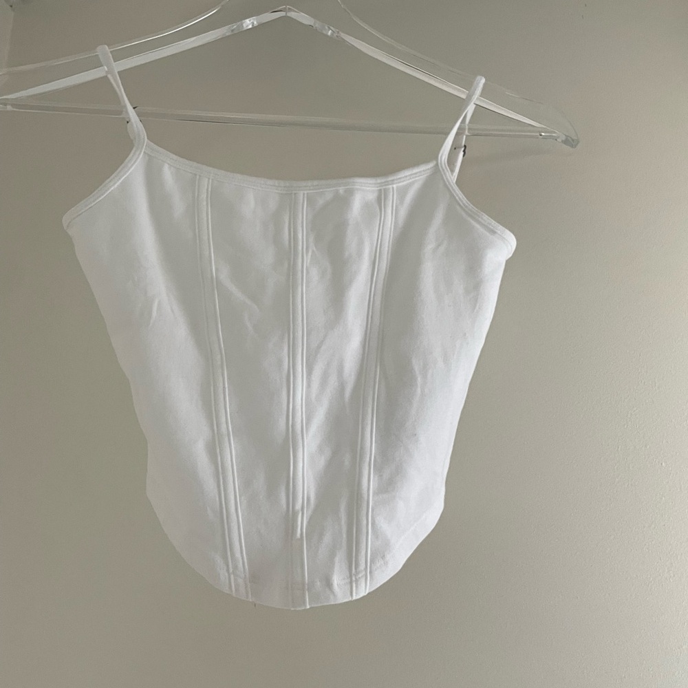 Hollister white crop top